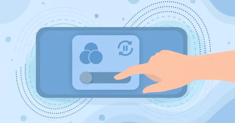 Flat illustration of a hand switching off auto-renewal on a Telenor bundle card inside a smartphone